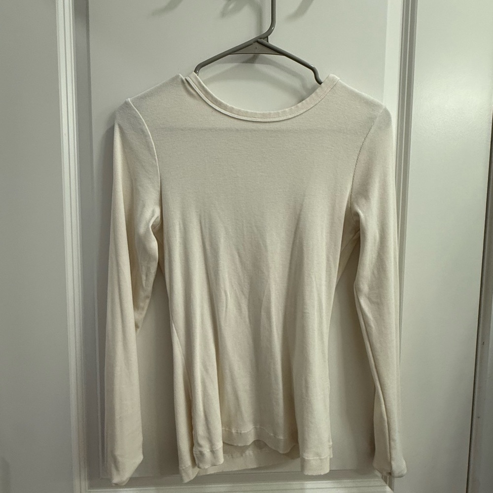 H&M Off-White Ribbed Top